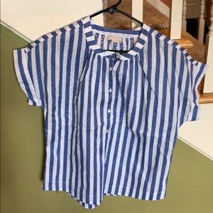 Point sir button down short sleeve top